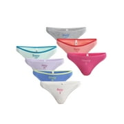 No Boundaries Cotton Thong Panties, Days of the Week - 7 Pack, Women’s and Women’s Plus